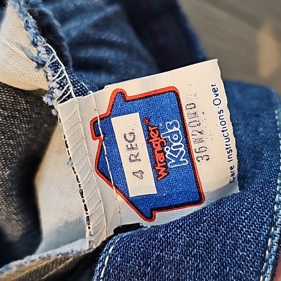 Vintage Wrangler Ice Cream Embroidered Denim Shortalls / Overalls, sz 4 Reg - Picture 8 of 9